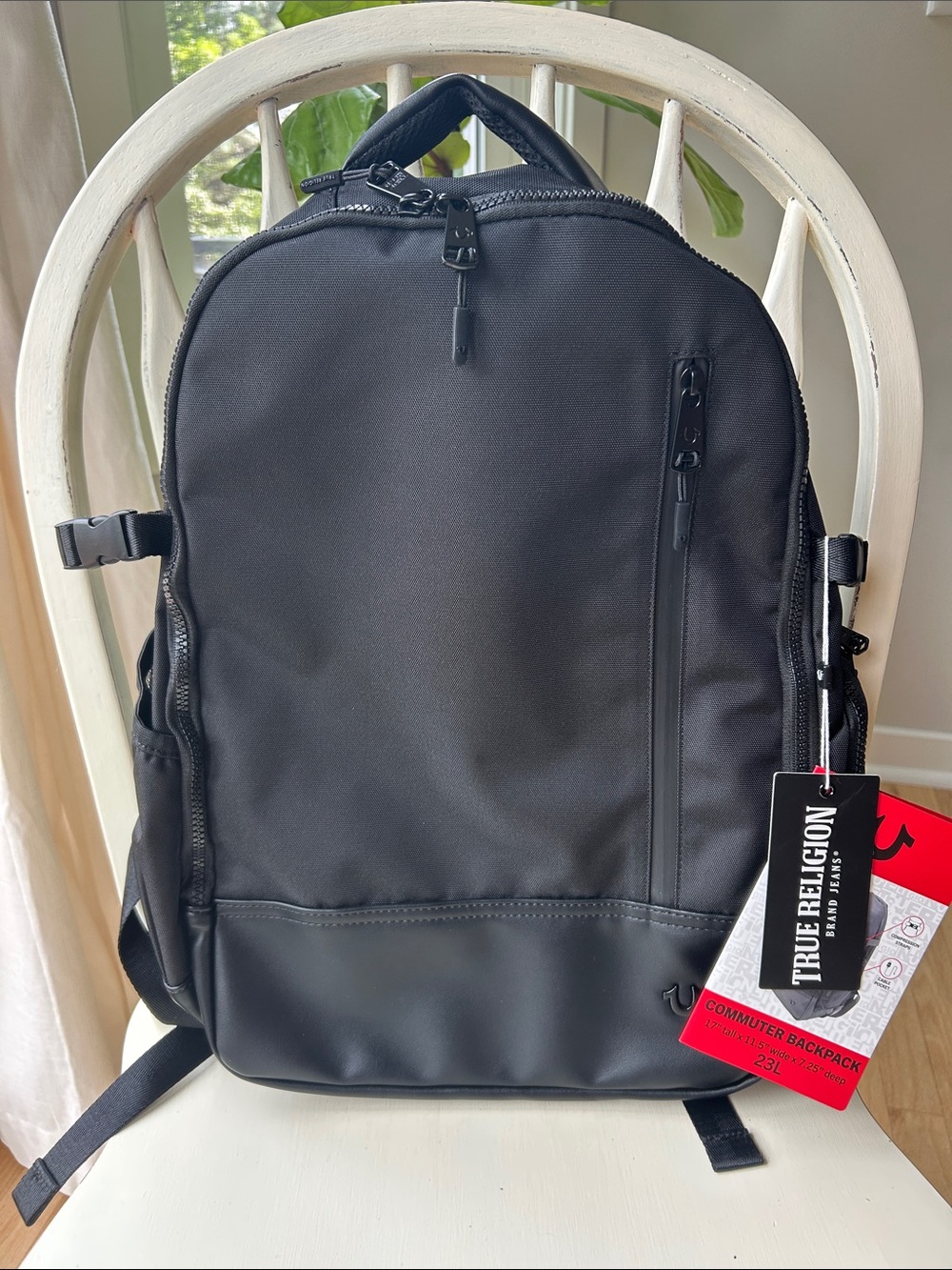 NWT True Religion Hemi Black Men's Commuter Backpack with Matte Trim